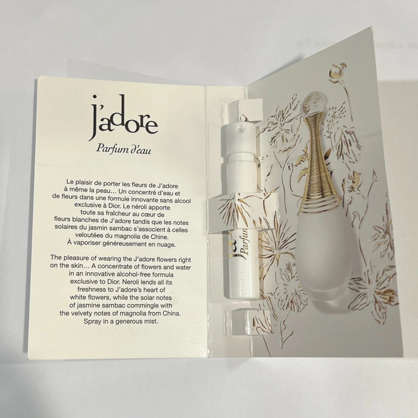 Dior J'adore Parfum d'eau Eau De Parfum Sample Spray 1.2 ml